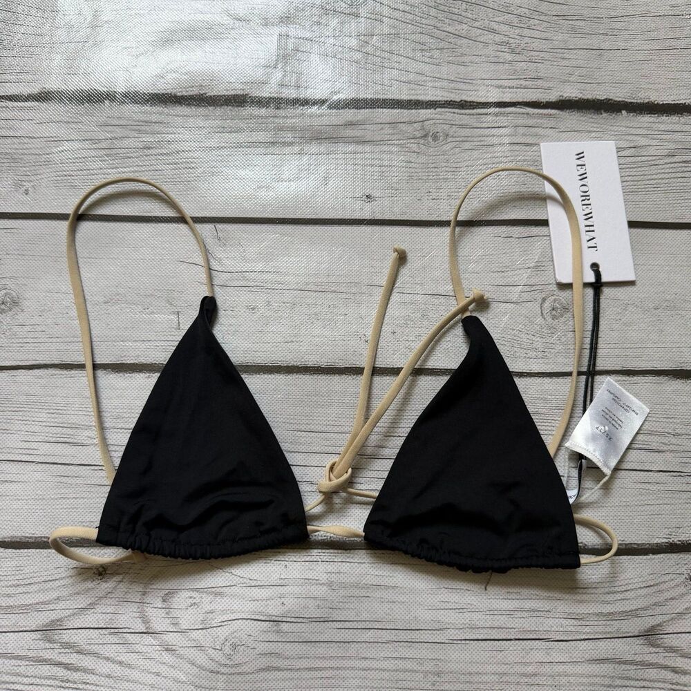 WEWOREWHAT Black Triangle Bikini Top